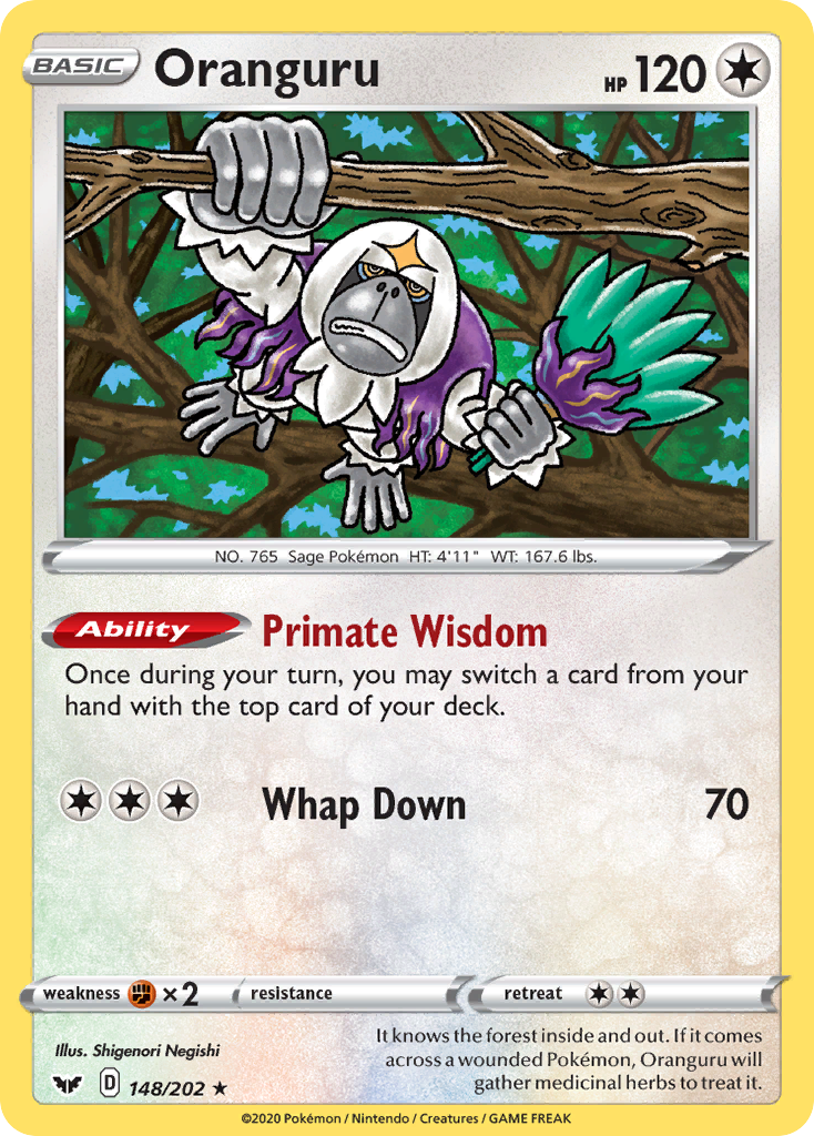Sword & Shield Non - Holo Oranguru #148/202